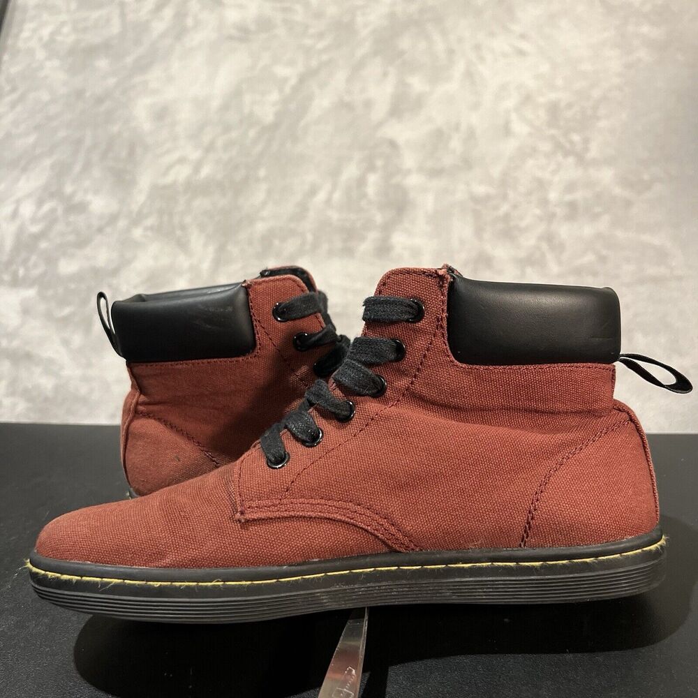 Dr Martens Maelly Ankle Boot Women's 8 Red Canvas Air Wair Casual Chukka - Picture 7 of 10